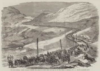 La Guerre, la Division du Général Vinoy passant le Défilé de Mont Cenis, le 5 mai